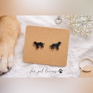 NEW Black Dog Silhouette Stud Earrings – Minimalist Pet Lover Jewelry